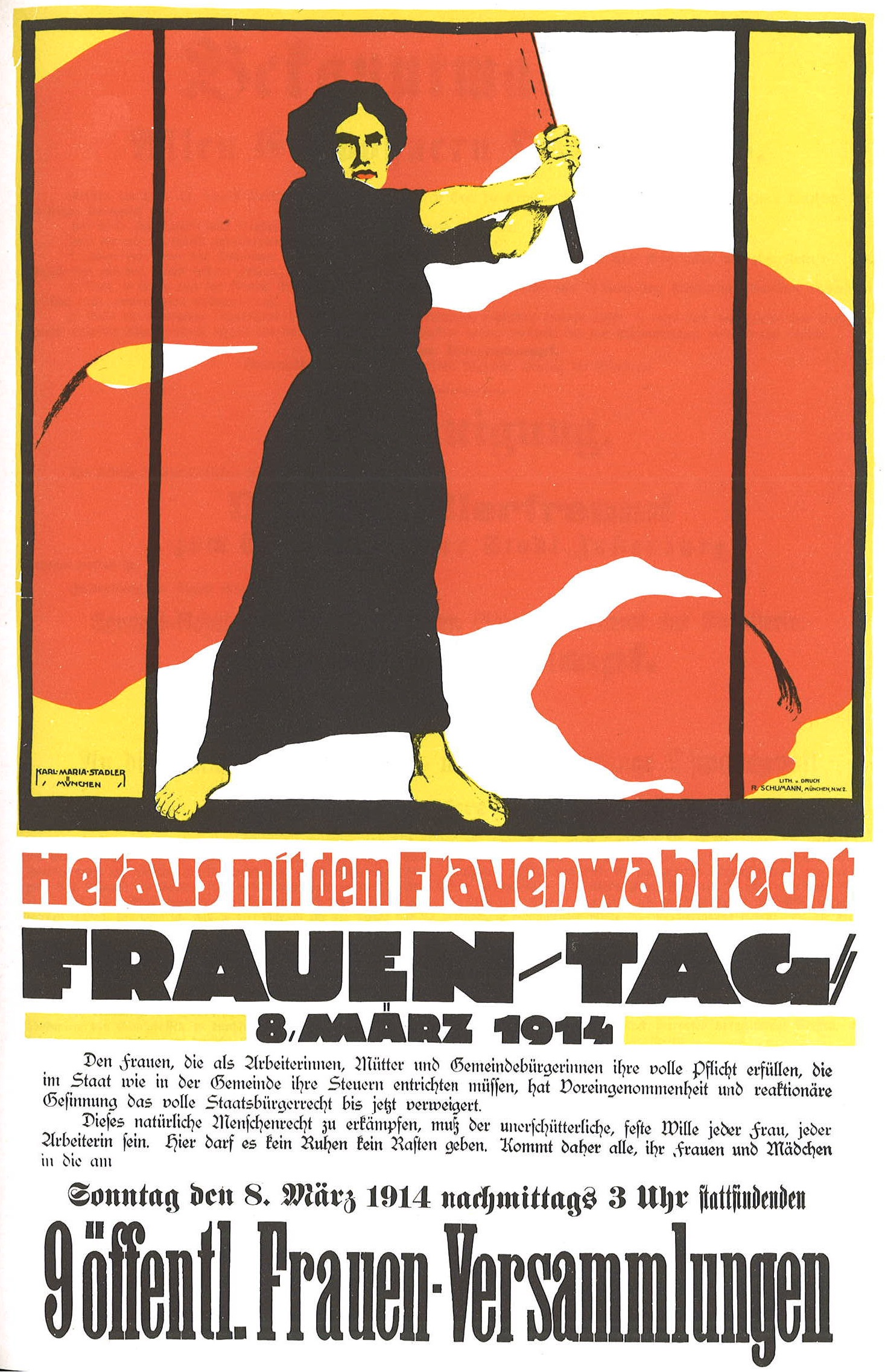 Quelle Wikipedia: Plakat für den Frauentag am 8. März 1914